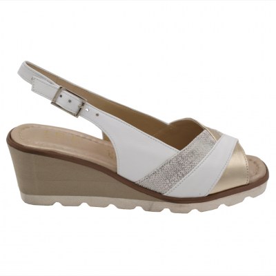 Angela Calzature Numeri Speciali sandali in pelle colore beige tacco basso 1-4 cm   Numeri 33/34/42/43 Donna numeri speciali    