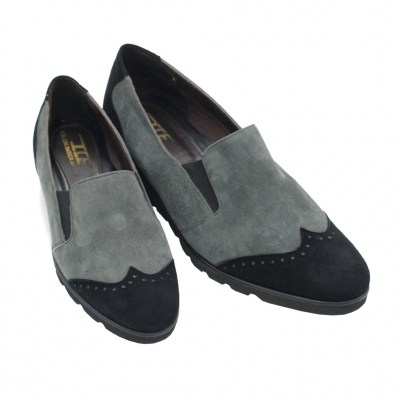 Angela Calzature Numeri Speciali special numbers Shoes Grey chamois heel 3 cm