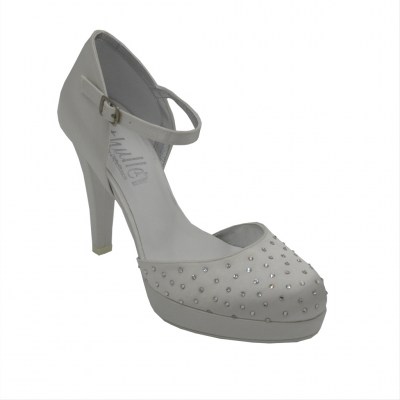 Melluso Elegance  Shoes White satin heel 10 cm