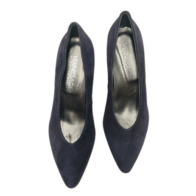 Soffice Sogno Elegance  Shoes Blue chamois heel 6 cm