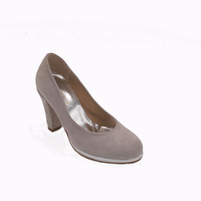 Angela Calzature Numeri Speciali special numbers Shoes Grey chamois heel 8 cm