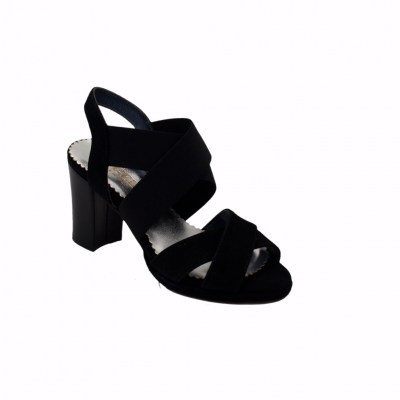 Angela Calzature Numeri Speciali special numbers Shoes black chamois heel 8 cm