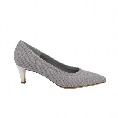 Angela Calzature Elegance standard numbers Shoes Grey Fabric heel 5 cm