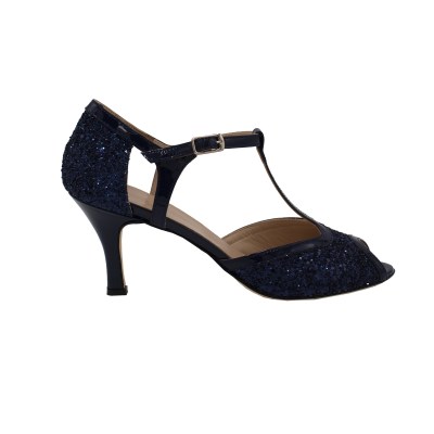 Angela Calzature Elegance standard numbers Shoes Blue leather heel 7 cm