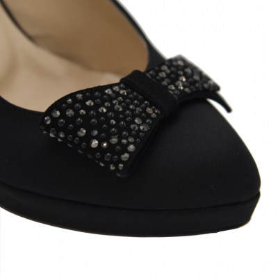 Angela Calzature Elegance standard numbers Shoes black Fabric heel 9 cm