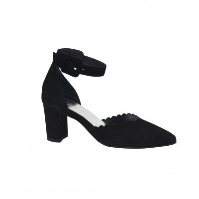 Angela Calzature special numbers Shoes black chamois heel 6 cm