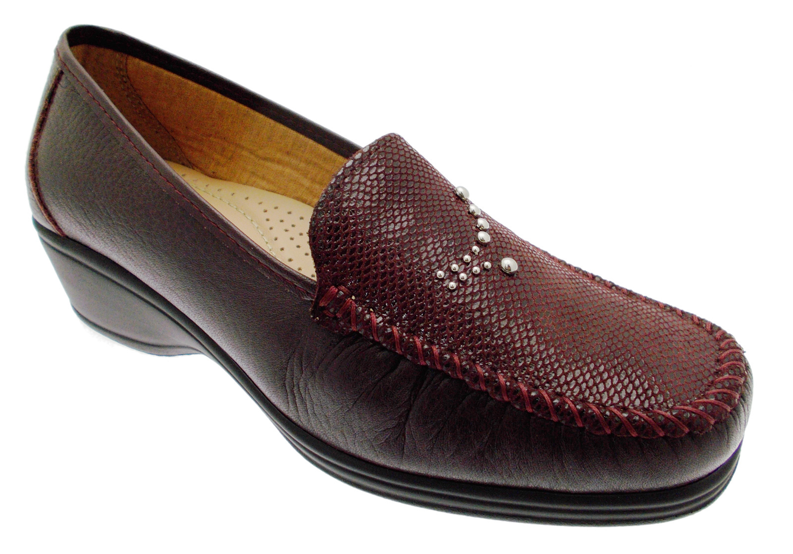 Loafers: K3982 Bordeaux moccasin moccasin wedge