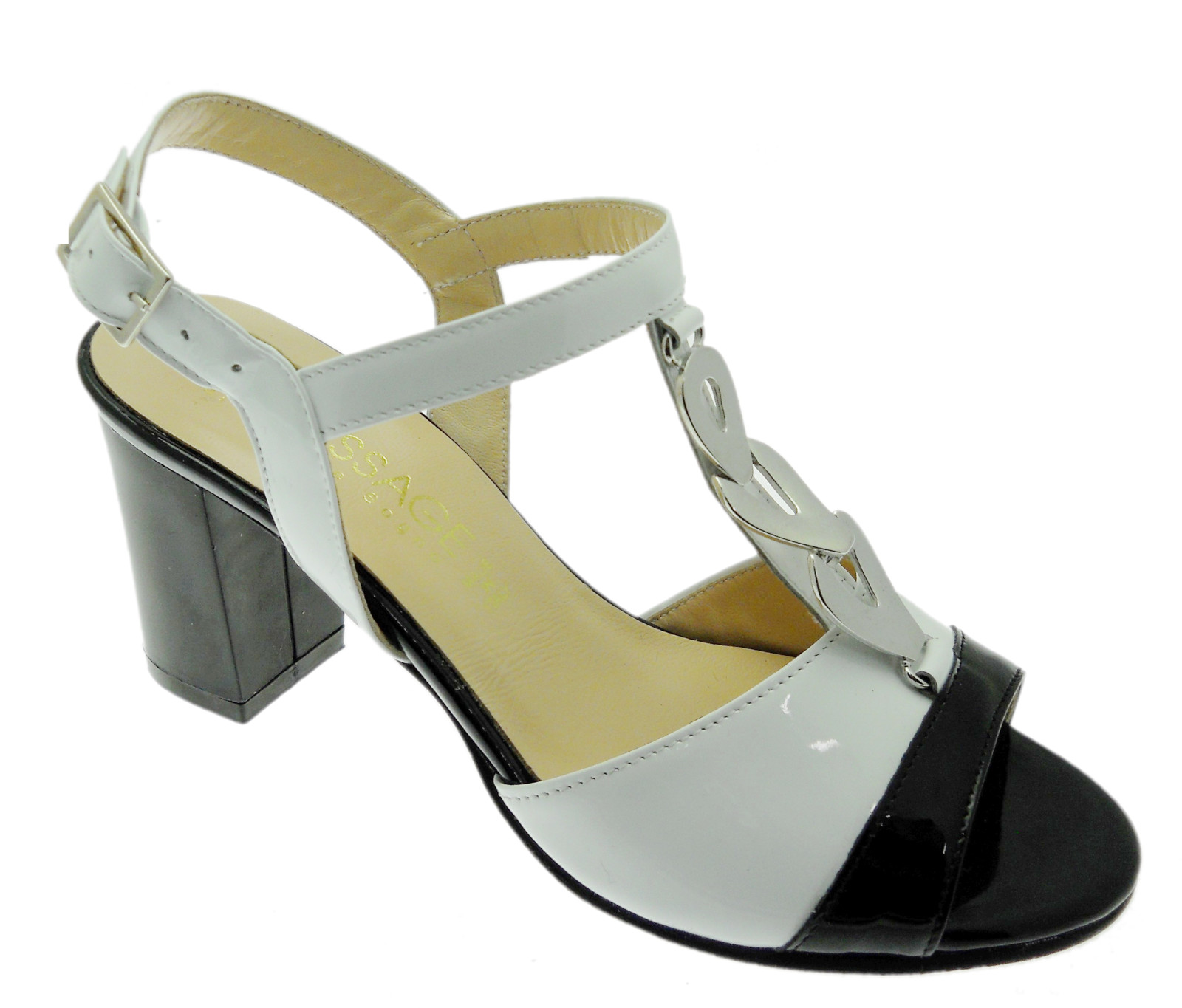 SOFFICE SOGNO 8133 sandalo bicolore bianco nero