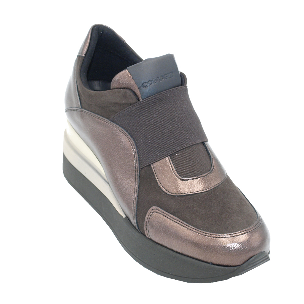 Sneakers: COMART calzaturificio sneakers in camoscio colore marrone tacco  medio 4-7 cm numeri standard