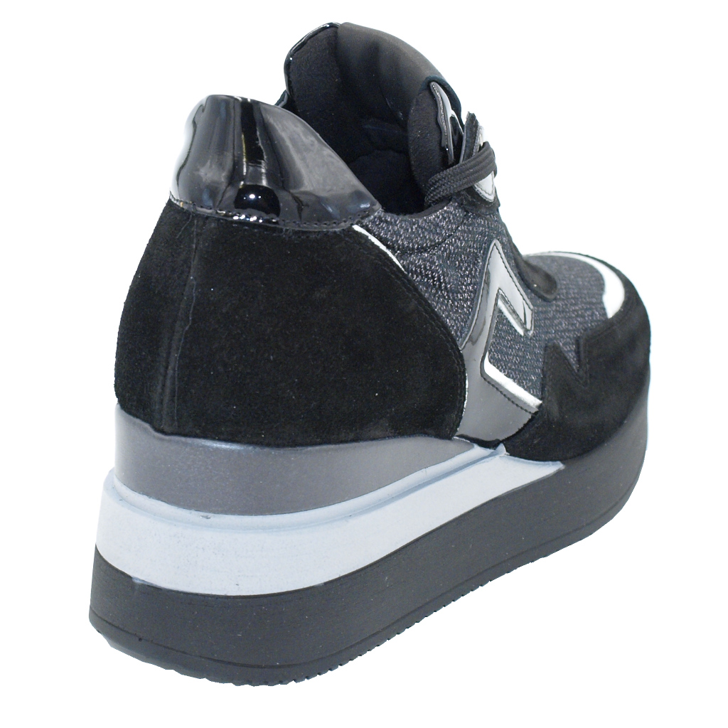 Sneakers: COMART calzaturificio standard numbers Shoes black Fabric heel 6  cm