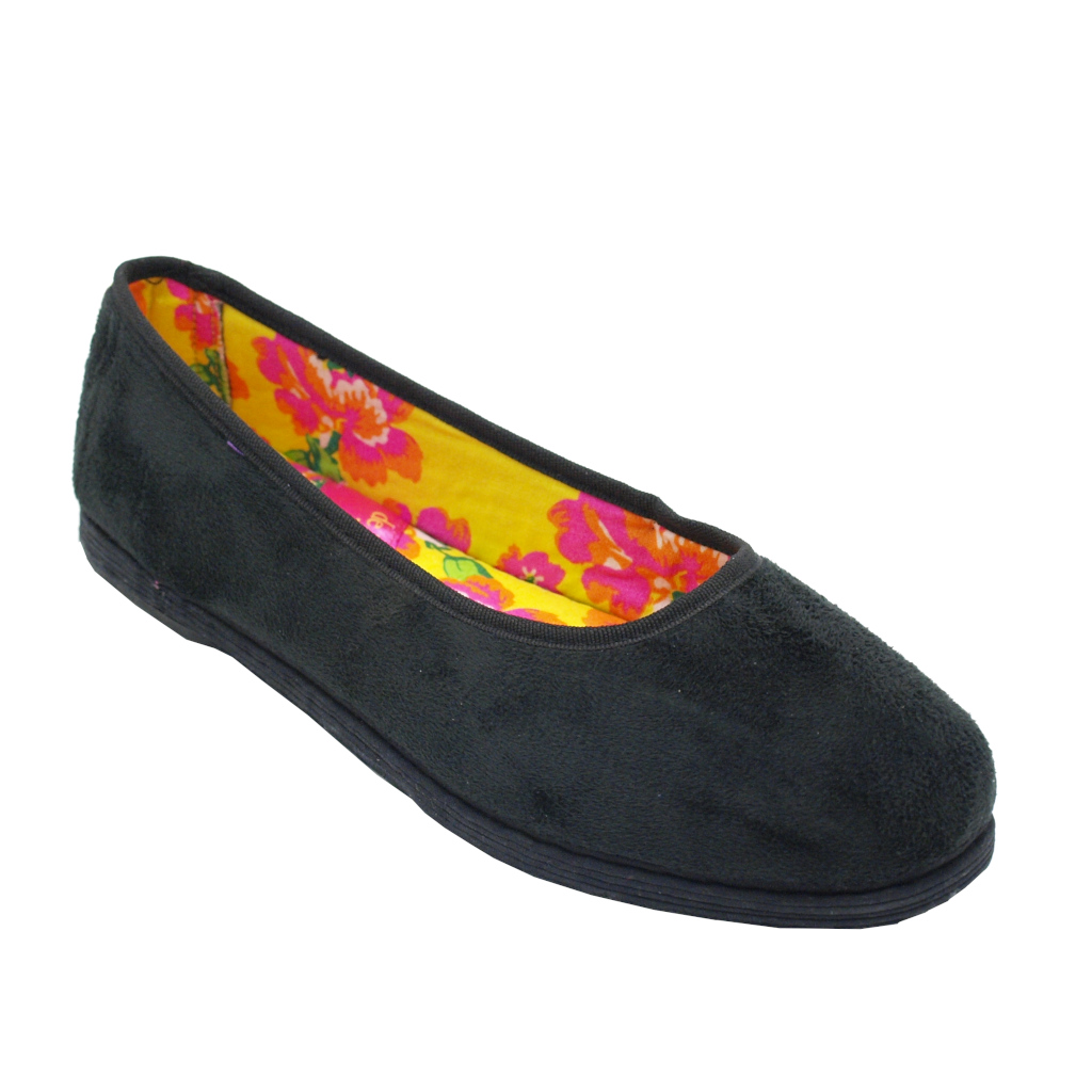 Pantofole: De FONSECA pantofole in velluto colore nero tacco piatto fino a  1 cm numeri standard