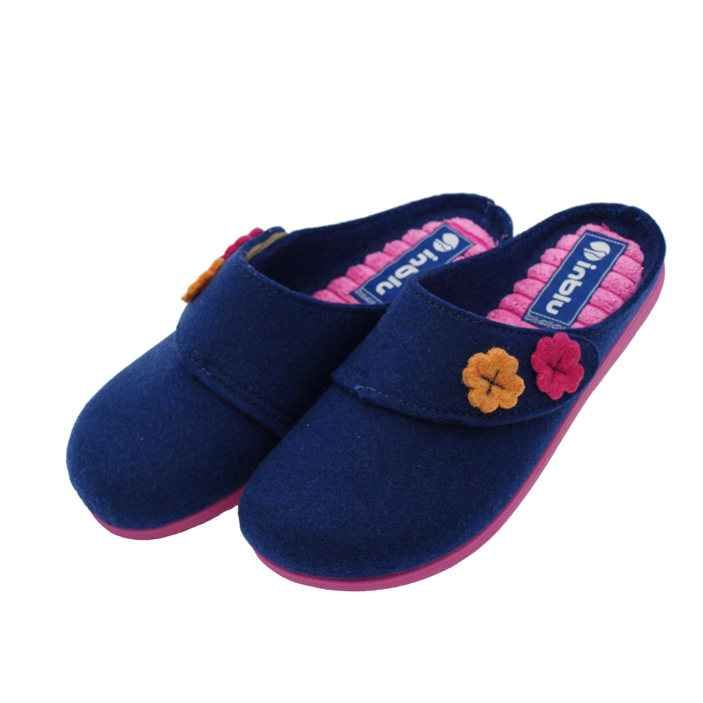 Close slipper: Inblu standard numbers Shoes Blue lana cotta heel 1 cm