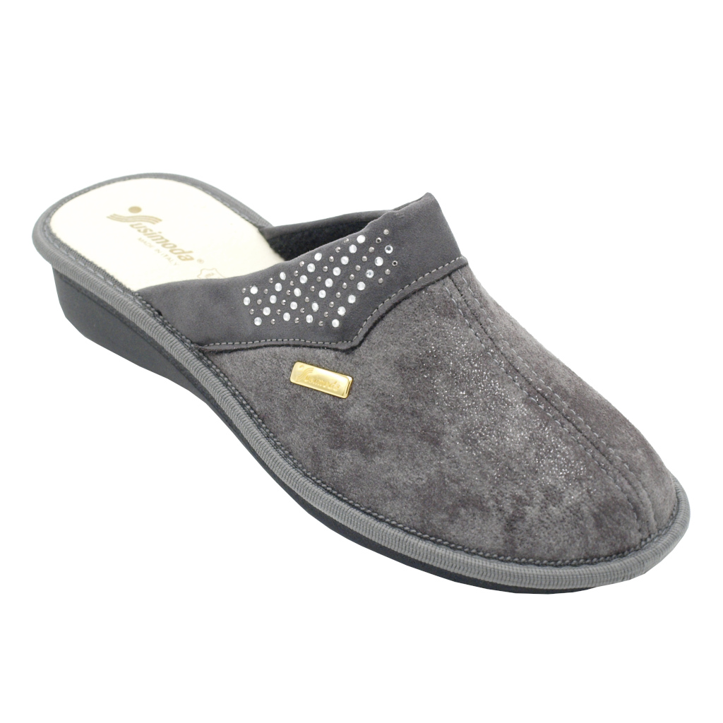 Ciabatte chiuse: SUSIMODA pantofole ciabatte in tessuto colore grigio tacco  basso 1-4 cm n.42 numeri speciali