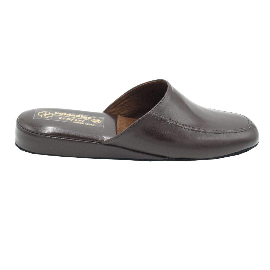 Slippers: VALDADIGE standard numbers Shoes marrone leather heel 0 cm