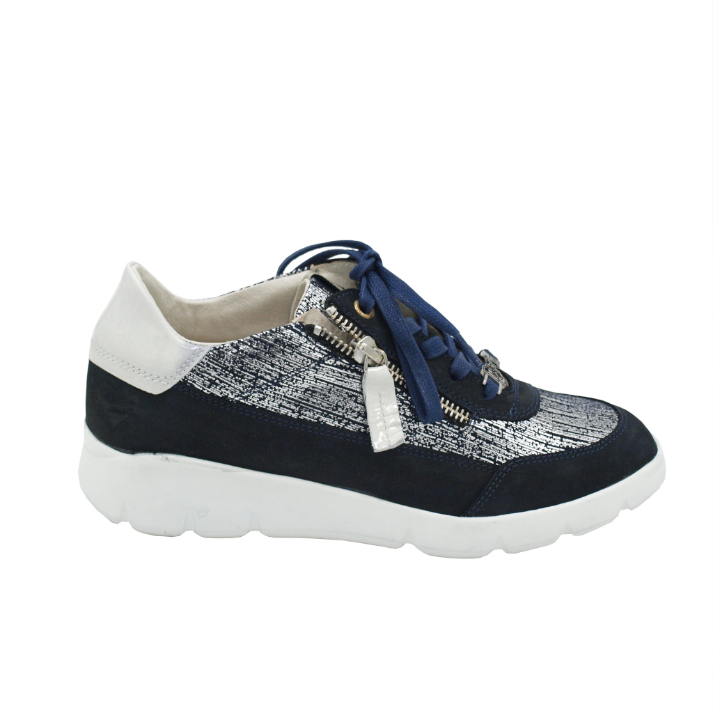 Sneakers: DL LUSSIL SPORT sneakers in camoscio colore blu tacco basso 1-4  cm fino al 42