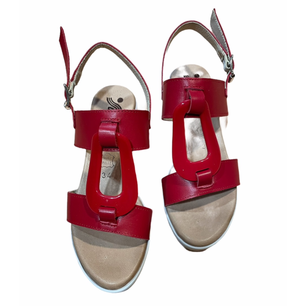 SUSIMODA 2021/49 sandalo per donna 34 zeppa rosso