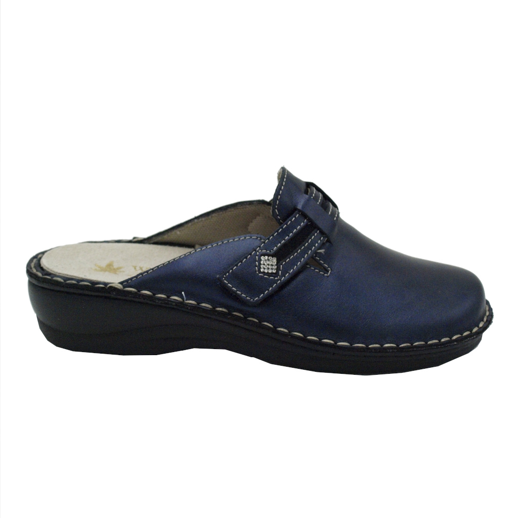 Close slipper: SUSIMODA Shoes Blue leather heel 2 cm