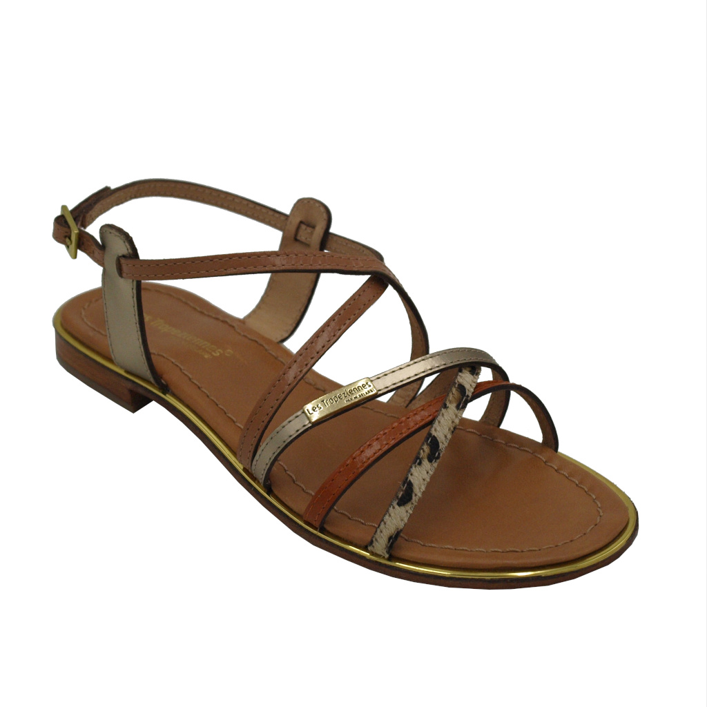 Sandali: Les Tropeziennes sandali in cuoio naturale colore marrone tacco  basso 1-4 cm