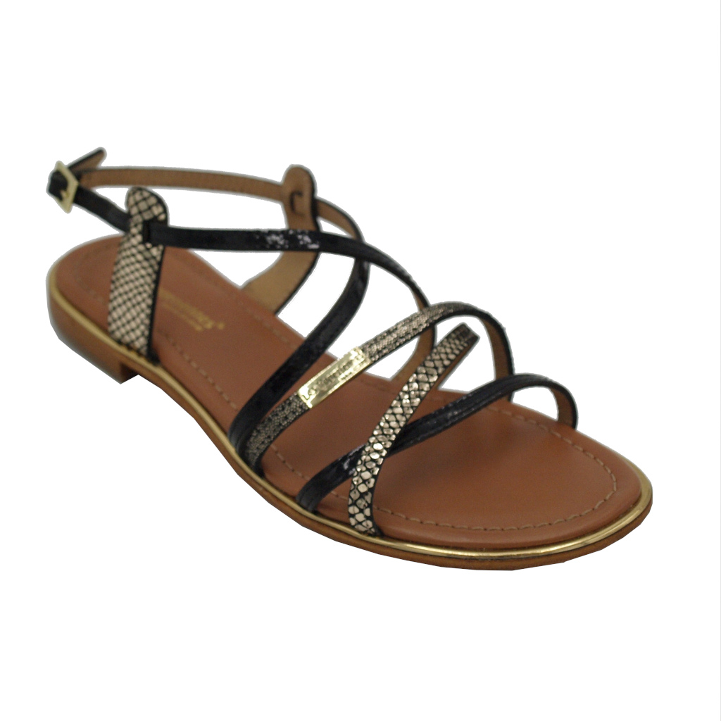 Sandali: Les Tropeziennes sandali in cuoio naturale colore nero tacco basso  1-4 cm
