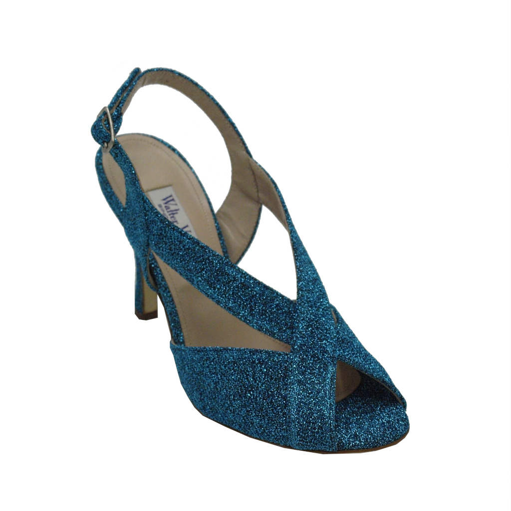 Sandali: VALTER VIOLET sandali in tessuto glamour colore blu turchese tacco  alto 8-11 cm