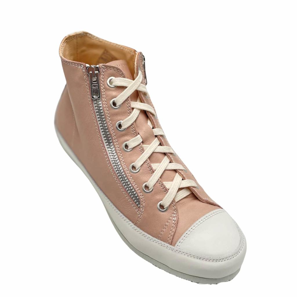 Sneakers: L'ECOLOGICA sneakers in pelle colore rosa tacco basso 1-4 cm