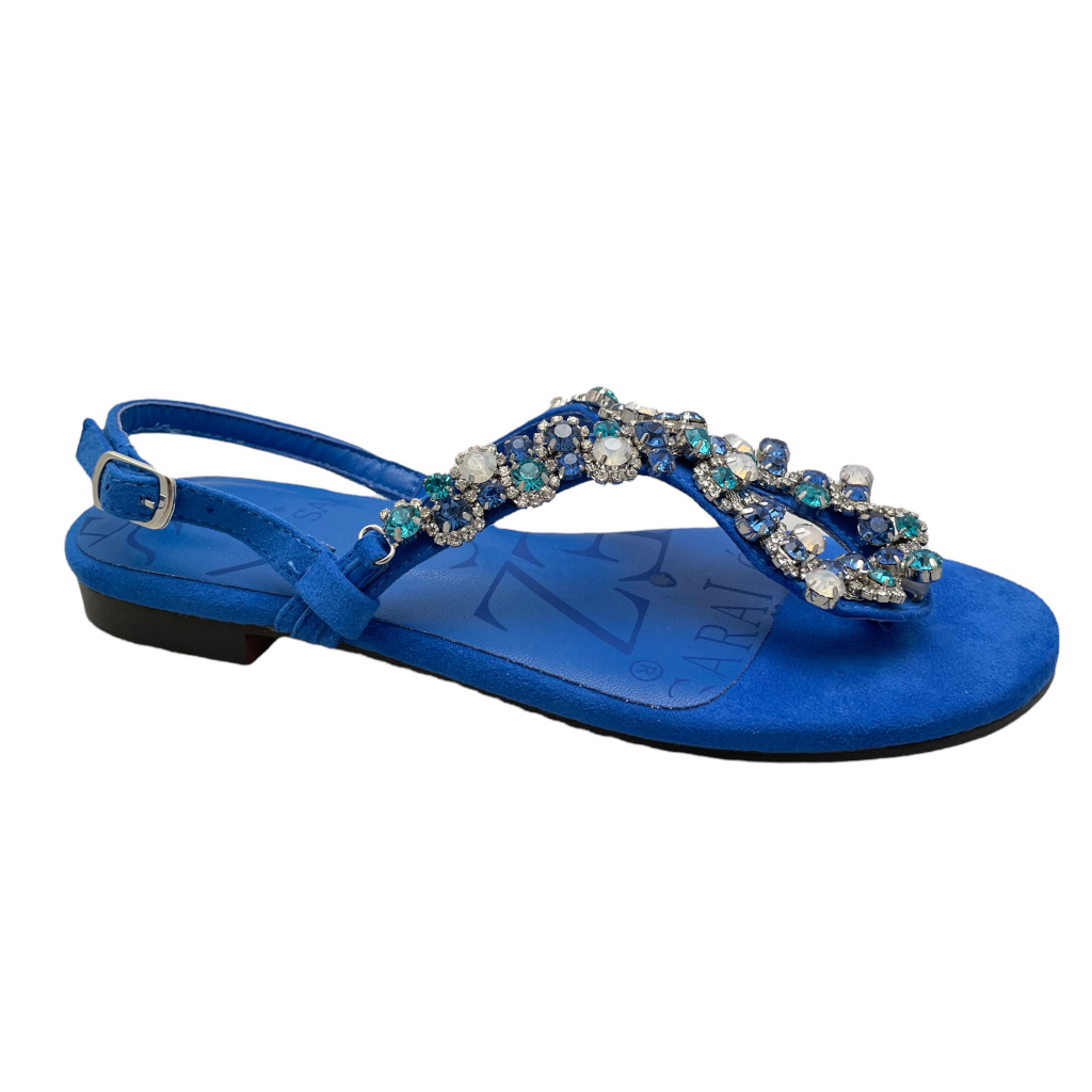 Sandals: SARA LOPEZ De Fonseca jewel thong sandal blue bluette for woman