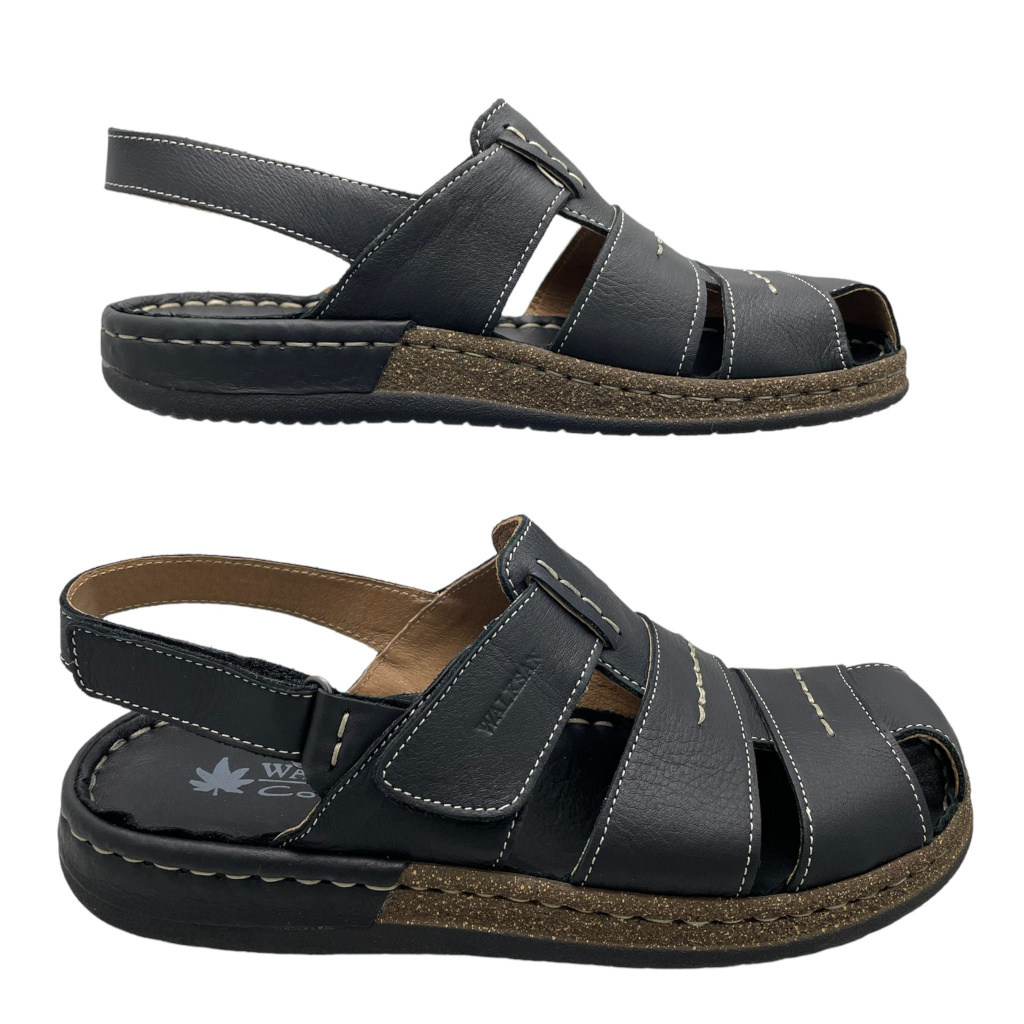 Sandals: WALKSAN closed sandal shoe for men black with super comfortable  tear-off memory footbed