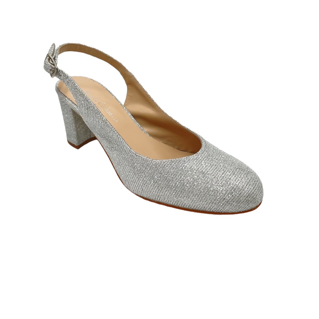 Decollete: Angela Calzature Elegance Shoes Silver tessuto galassia heel 5 cm
