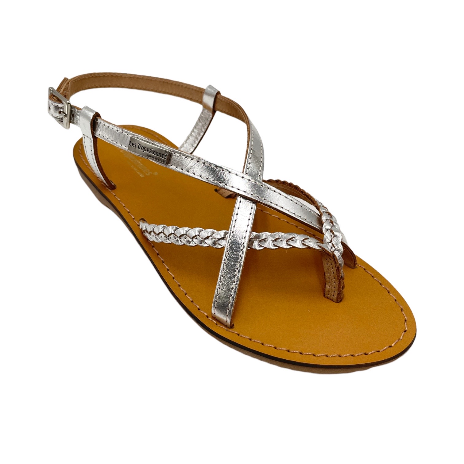 Sandali: Les Tropeziennes sandali in pelle colore argento tacco piatto fino  a 1 cm by moda Saint-Tropez