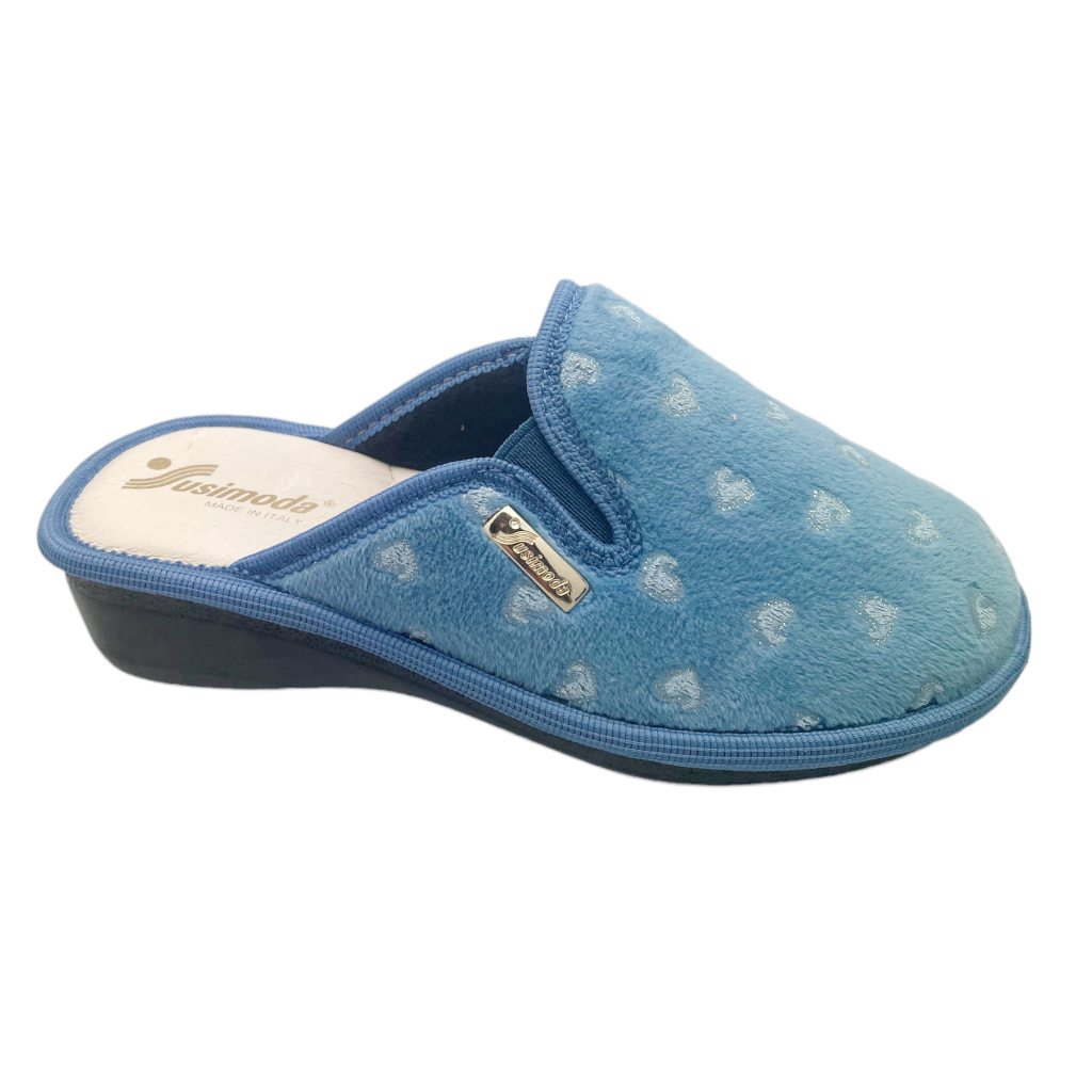Close slipper: SUSIMODA 6245 VICKY women's air force blue slipper, closed,  with leather insole 34
