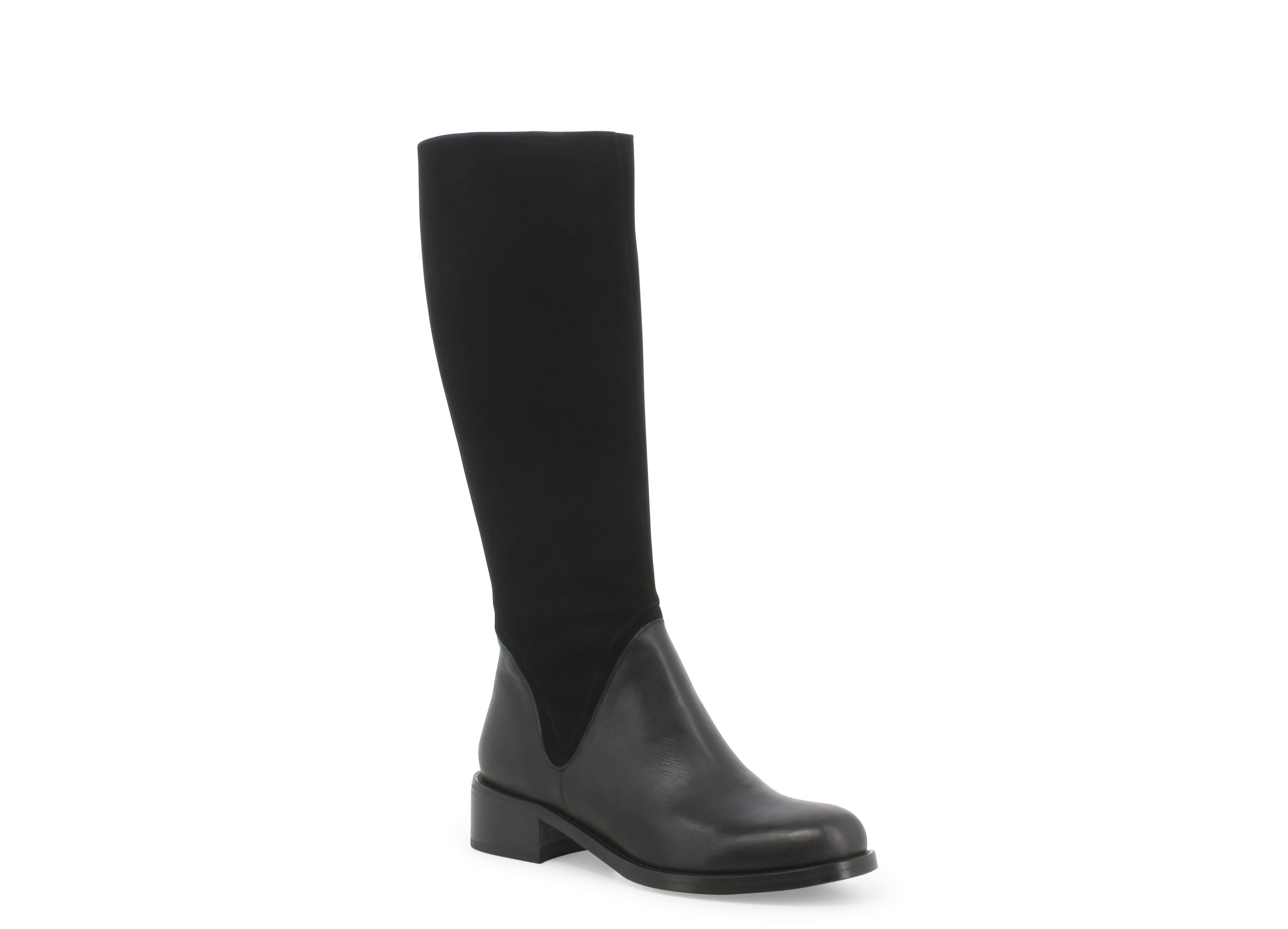 Boots: Stivale donna in pelle e camoscio nero k37005