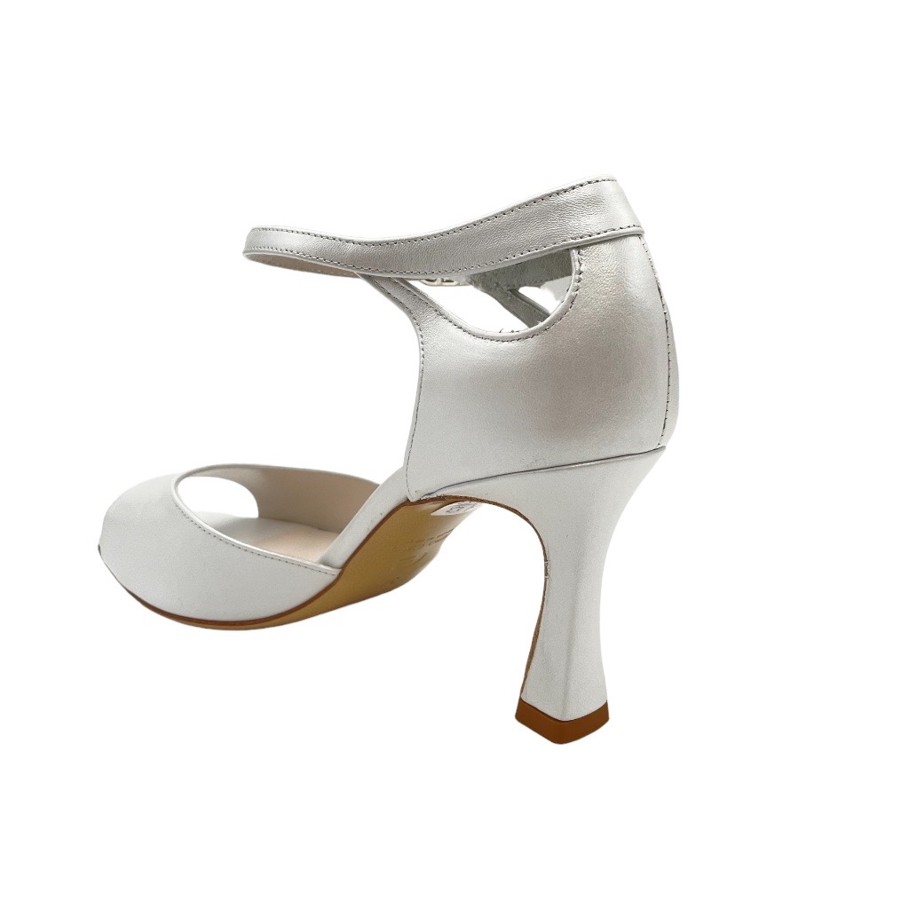 Sandals: Angela calzature Sposa Shoes White leather heel 8 cm