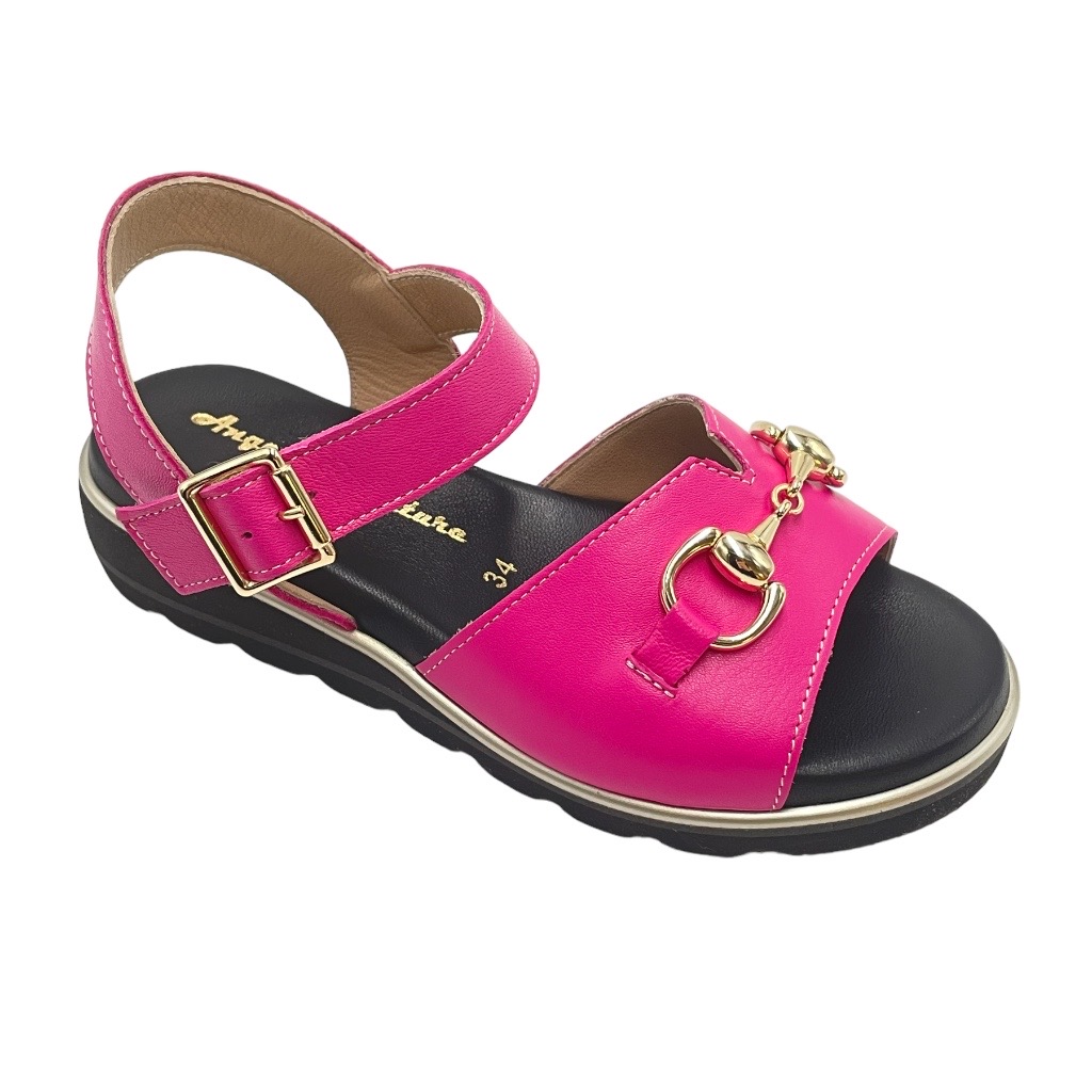 Sandals: Angela Calzature special numbers Shoes fuchsia leather heel 3 cm