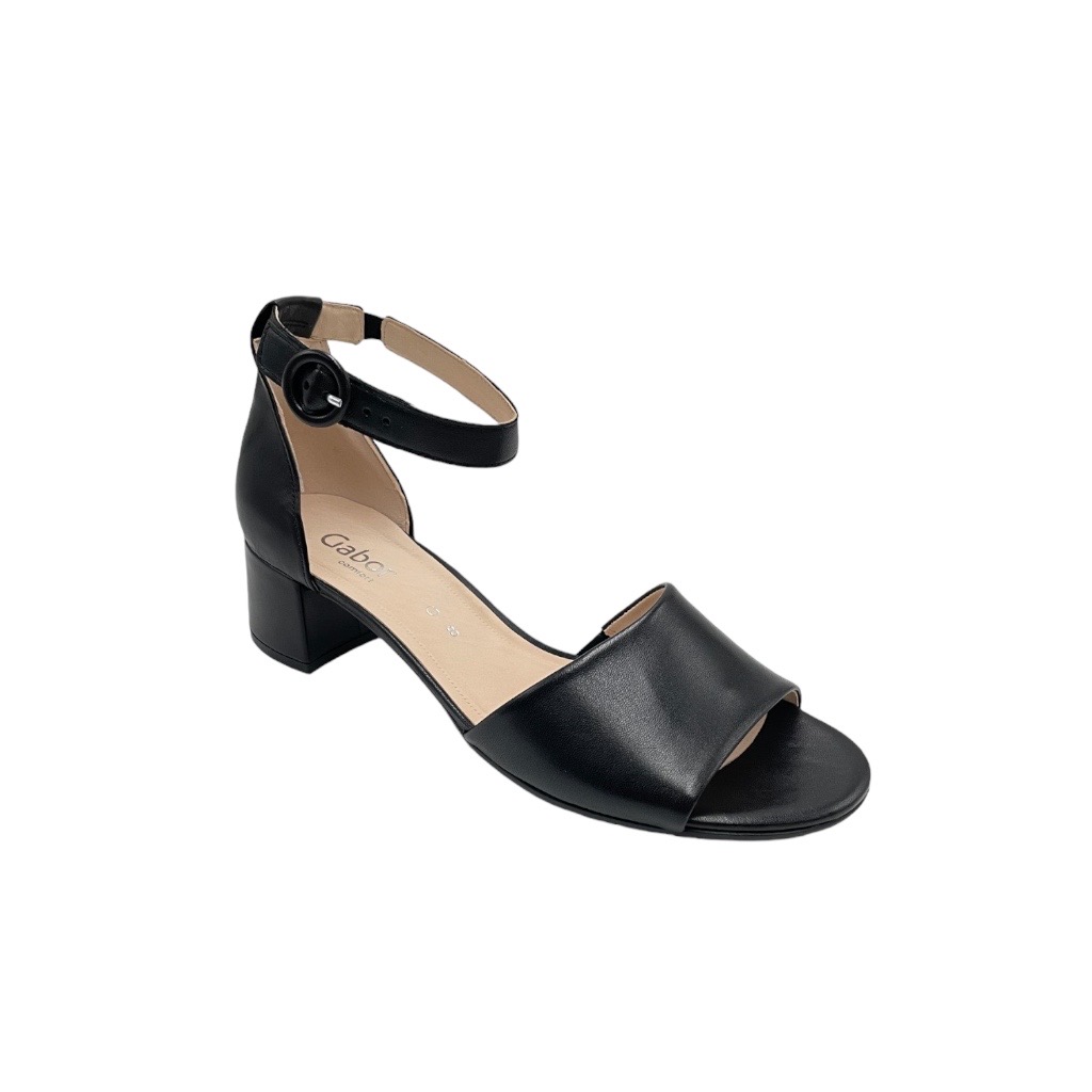 Sandali: GABOR sandali in pelle colore nero tacco basso 1-4 cm donna dal 42  al 44 numeri speciali