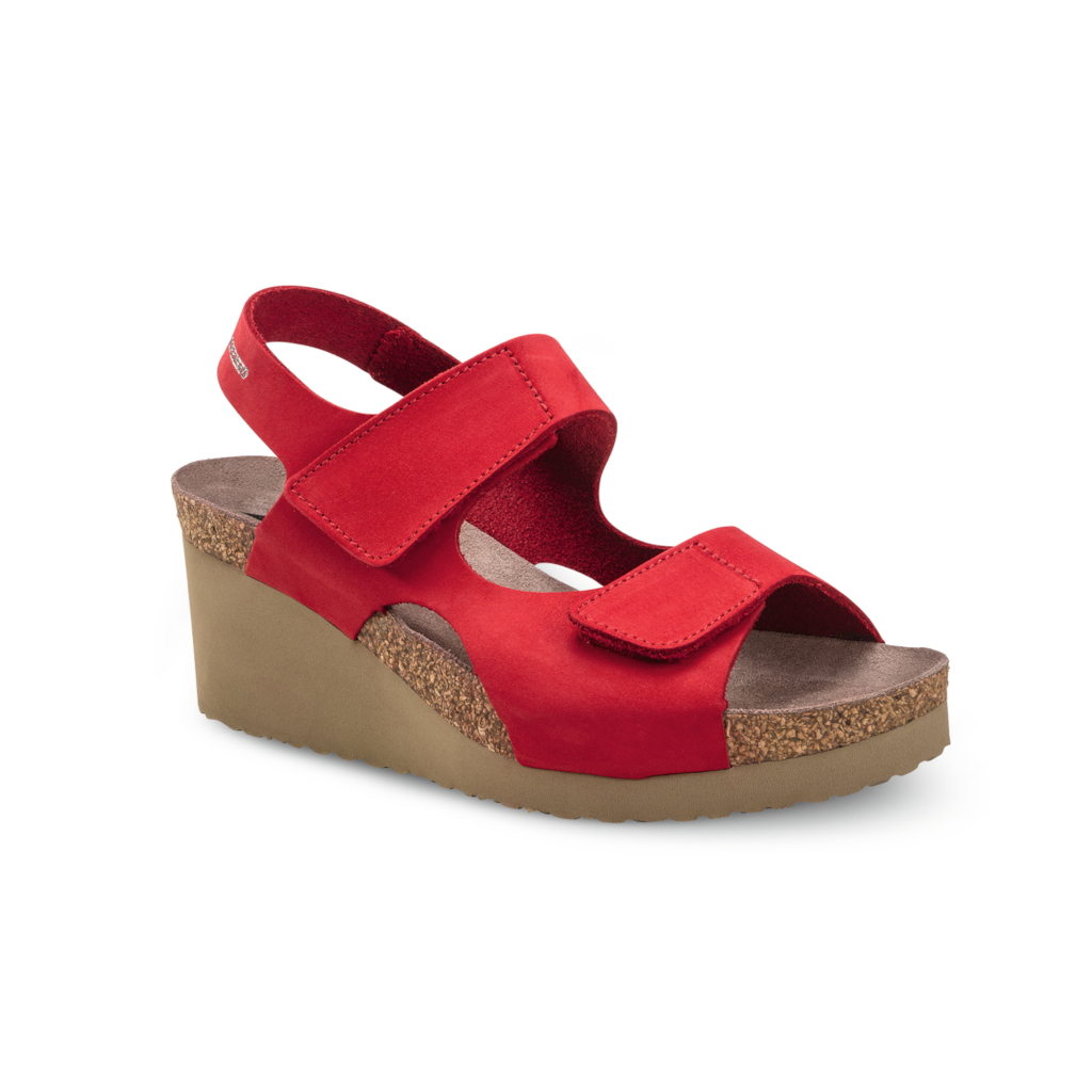 Sandals: MEPHISTO TINY open sandal with adjustable red velcro