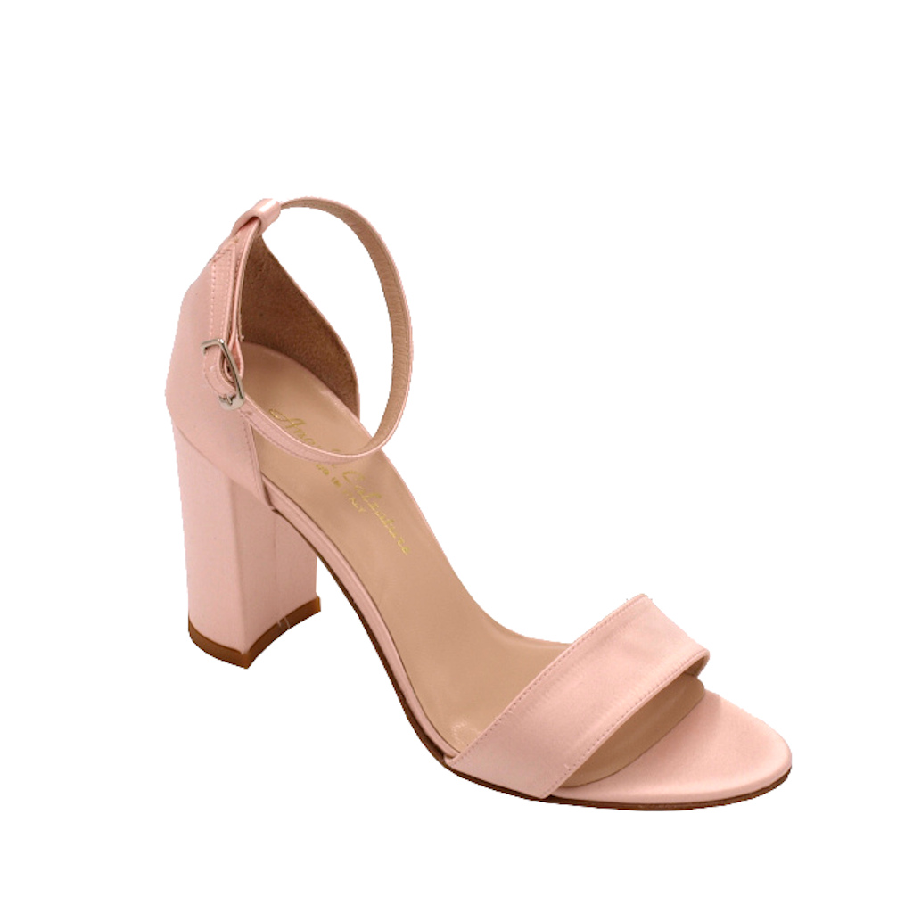 Sandali: Angela Calzature Elegance sandali in raso colore rosa tacco alto  8-11 cm Tomaia Raso numeri standard