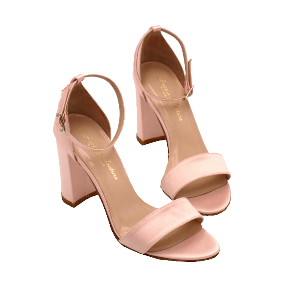 Sandali: Angela Calzature Elegance sandali in raso colore rosa tacco alto  8-11 cm Tomaia Raso numeri standard