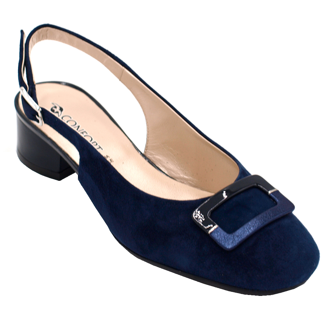 Sandali: Confort sandali in camoscio colore blu tacco basso 1-4 cm numeri  standard