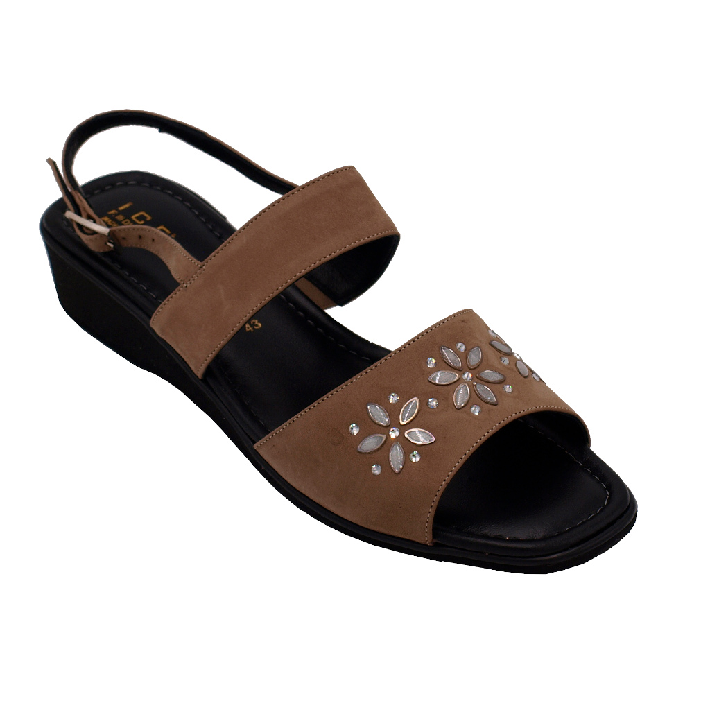 Sandali: Angela Calzature Numeri Speciali sandali in camoscio colore marrone  tacco basso 1-4 cm Numero 42 numeri speciali