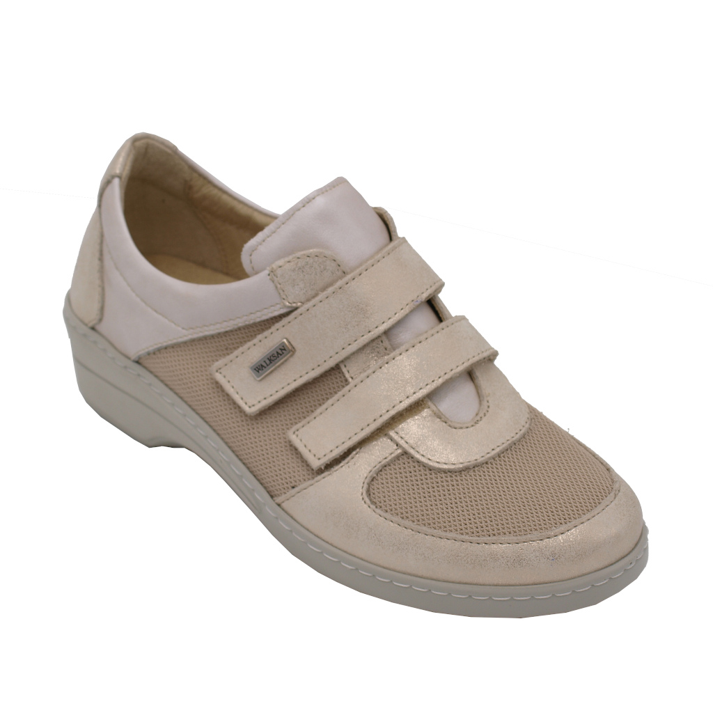 Velcro: SUSIMODA standard numbers Shoes Beige leather heel 2 cm