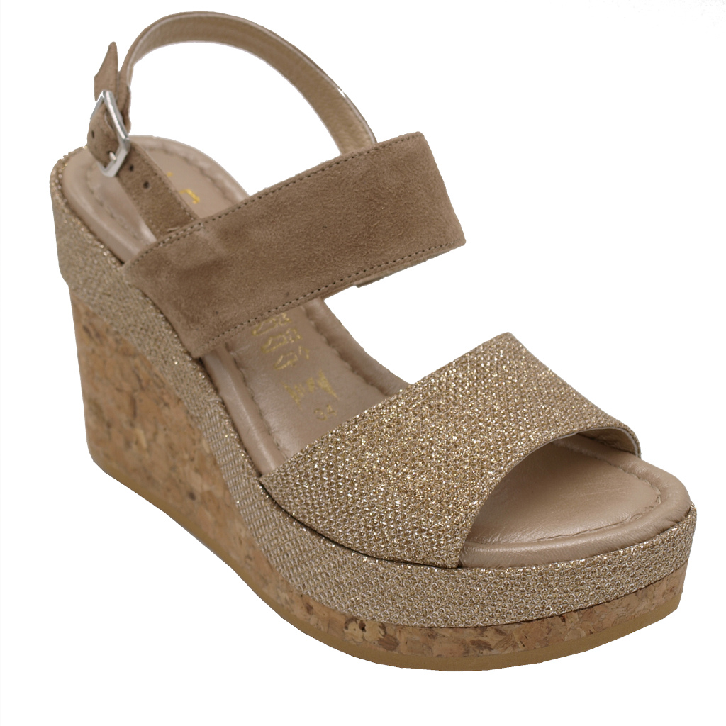 Sandali: Angela Calzature Numeri Speciali sandali in camoscio colore beige  tacco alto 8-11 cm Numeri 33/34/42/43 Donna numeri speciali