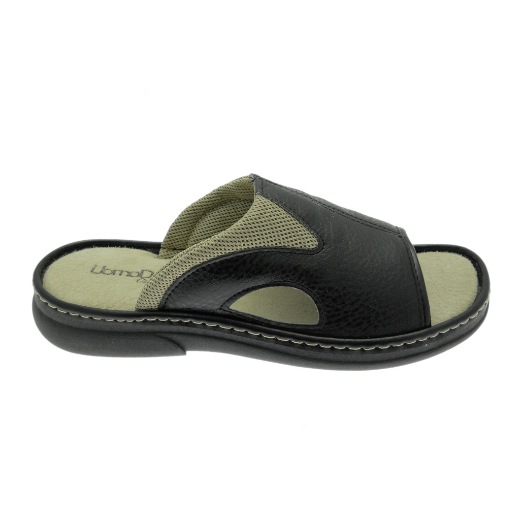 Slippers: Man Due Riposella 50760 black memory slipper
