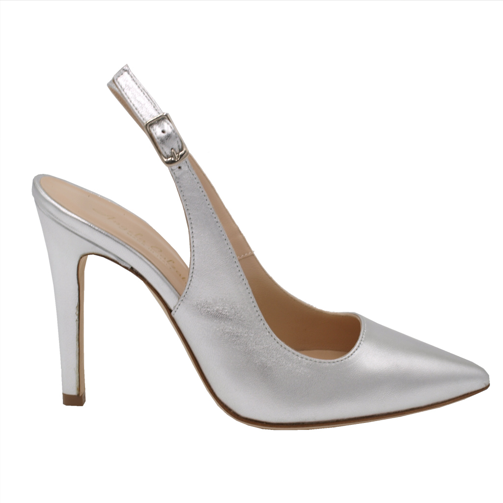 Sandali: Angela Calzature Numeri Speciali sandali in pelle colore argento  tacco alto 8-11 cm Numero 34 tacco 10cm numeri speciali