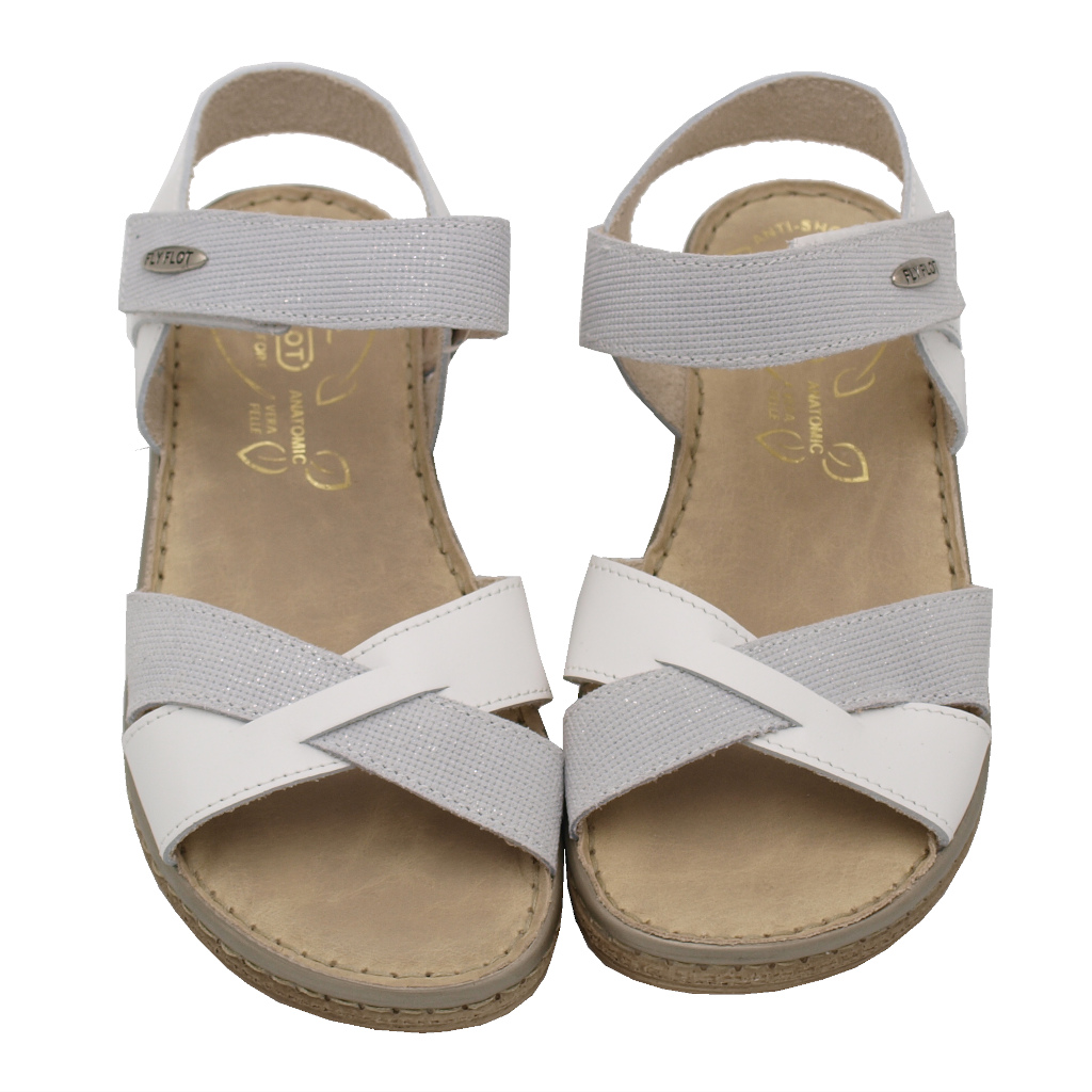 Sandali: FLYFLOT sandali in pelle colore bianco tacco basso 1-4 cm numeri  standard
