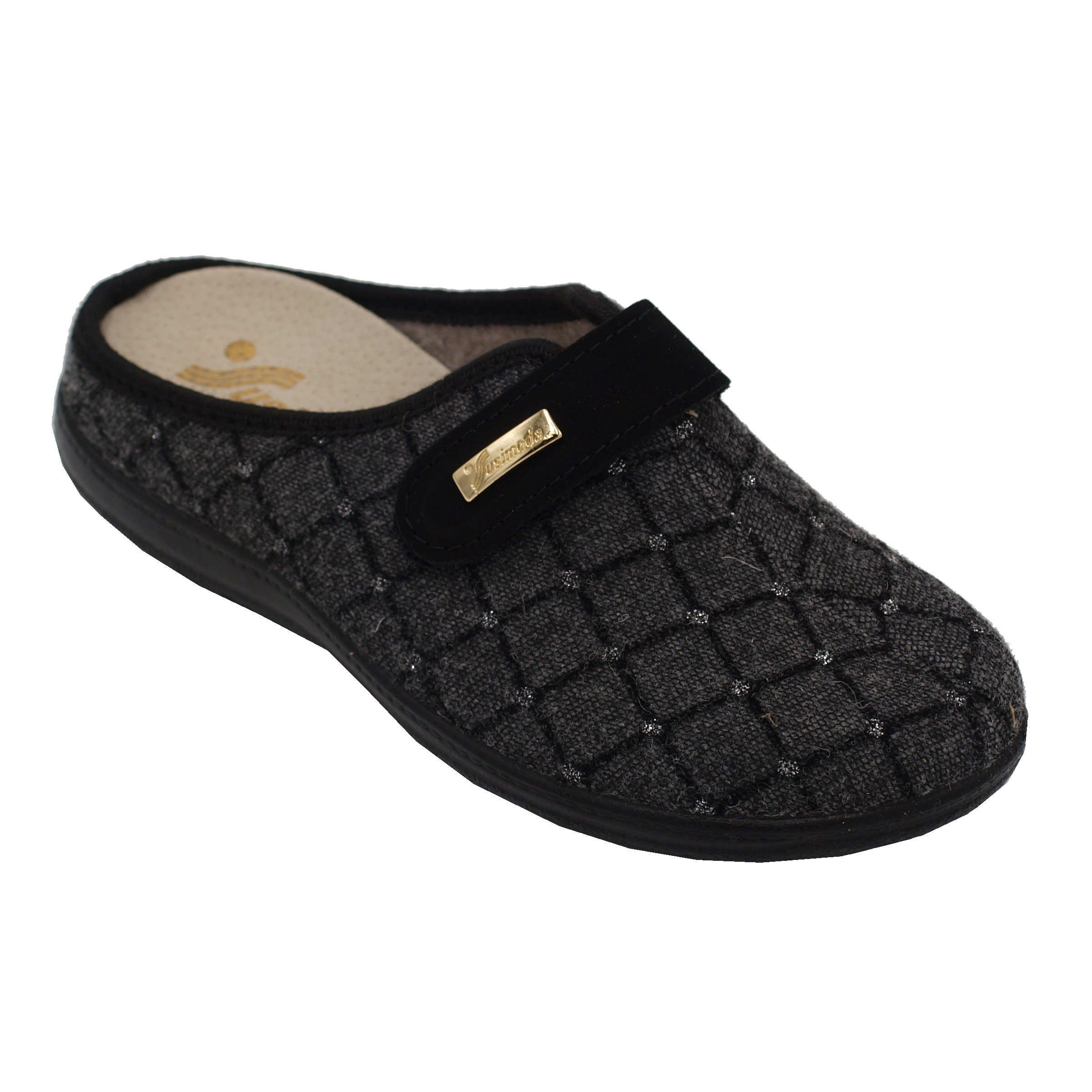 Ciabatte chiuse: SUSIMODA pantofole ciabatte in lana cotta colore nero  tacco basso 1-4 cm nr 42 numeri speciali