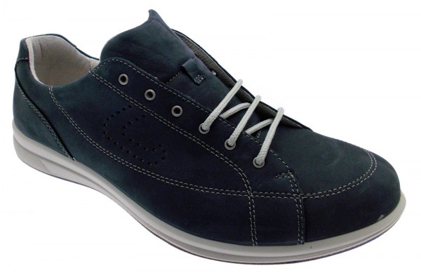 LOREN G0286 nabuk blu lacci forma large sneaker scarpa uomo ortopedica