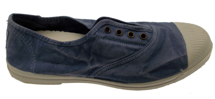 NATURAL WORLD ECO scarpa in cotone blue  jeans 102E 690 celeste Old Lavanda