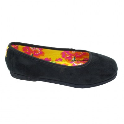 Pantofole: De FONSECA pantofole in velluto colore nero tacco piatto fino a  1 cm numeri standard