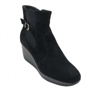 SUSIMODA standard numbers Shoes black chamois heel 6 cm