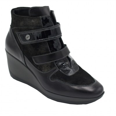 SUSIMODA standard numbers Shoes black leather heel 6 cm